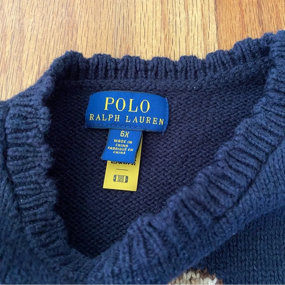 Ralph Lauren Knit Cotton Sweater Polo Bear